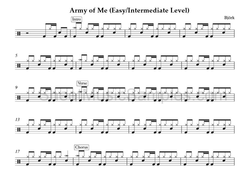 Army of Me (Easy/Intermediate Level)