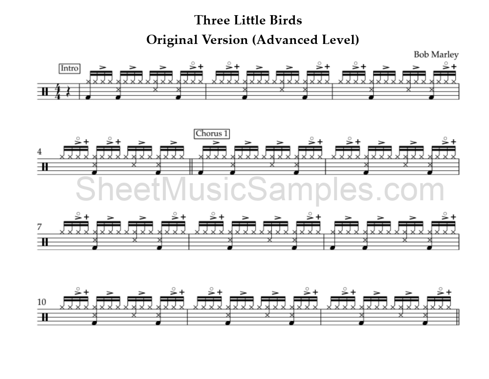 Three Little Birds - Original Version (Advanced Level)