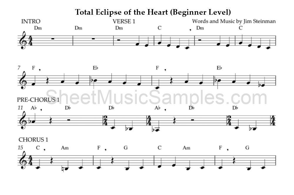 Total Eclipse of the Heart (Beginner Level)