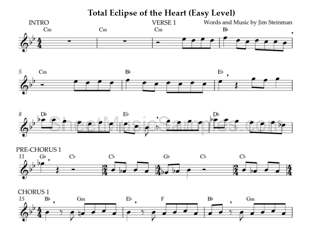 Total Eclipse of the Heart (Easy Level)