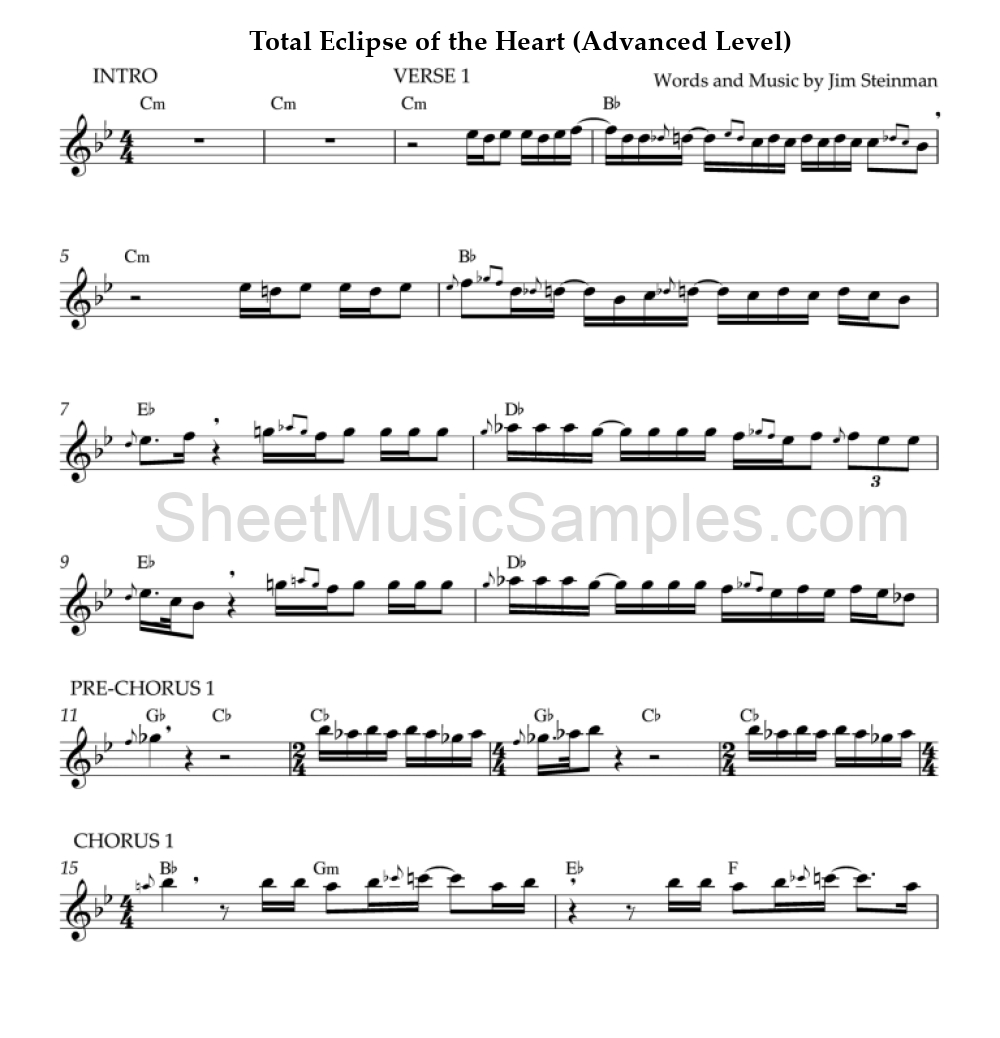 Total Eclipse of the Heart (Advanced Level)