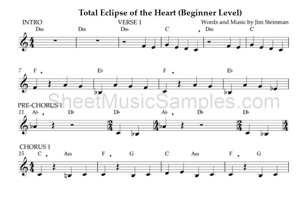 Total Eclipse of the Heart (Beginner Level)