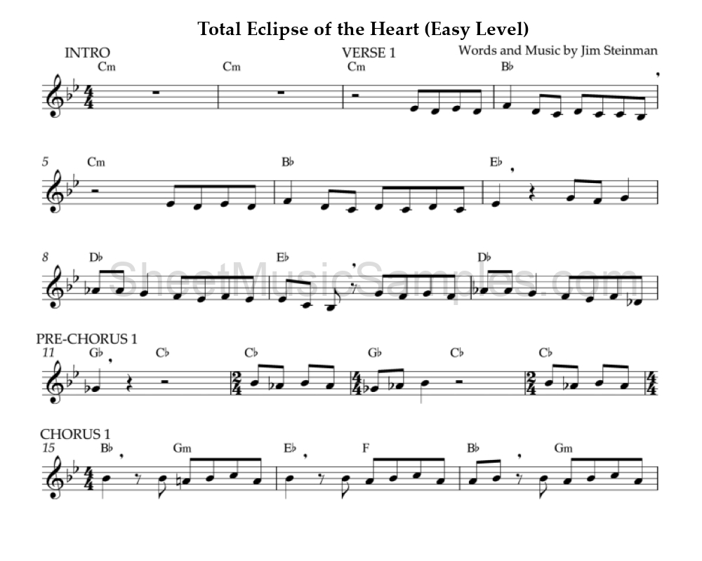 Total Eclipse of the Heart (Easy Level)