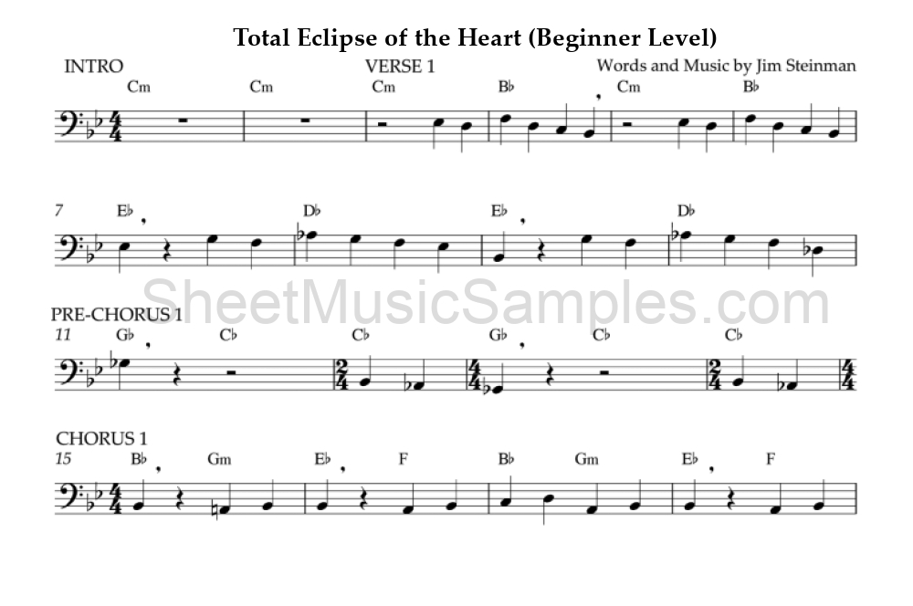 Total Eclipse of the Heart (Beginner Level)