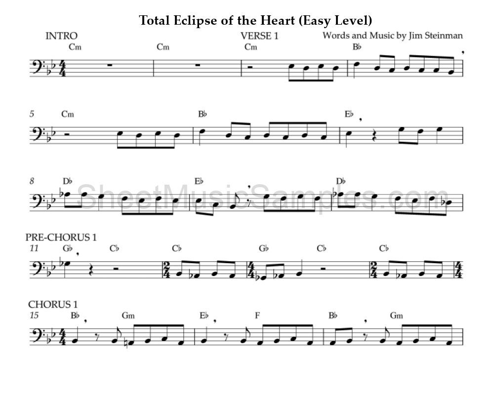 Total Eclipse of the Heart (Easy Level)