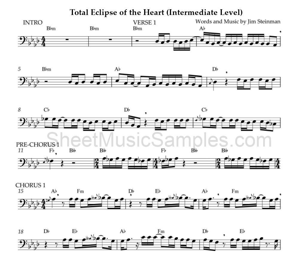 Total Eclipse of the Heart (Intermediate Level)