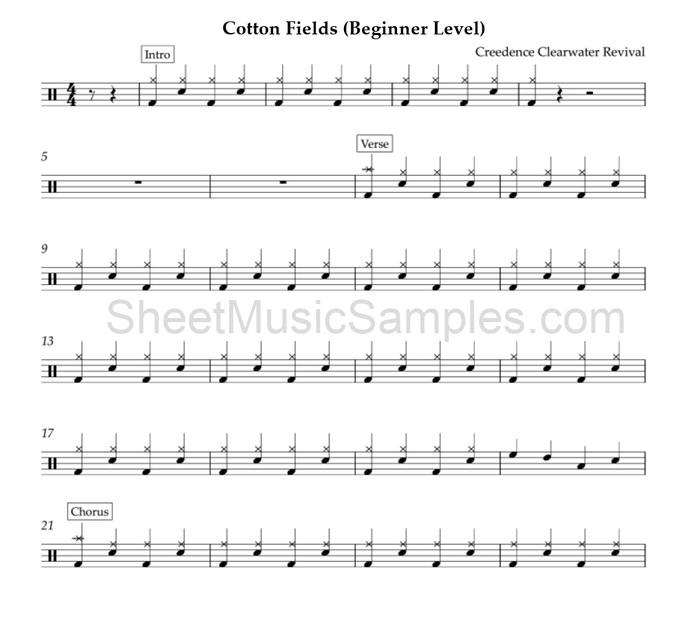 Cotton Fields (Beginner Level)