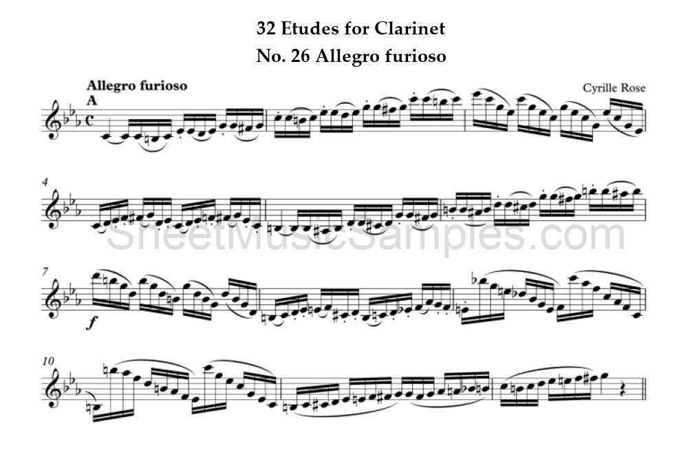 32 Etudes for Clarinet - No. 26 Allegro furioso