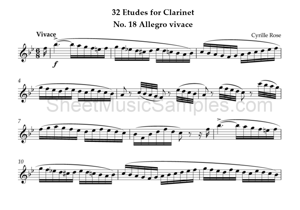 32 Etudes for Clarinet - No. 18 Allegro vivace