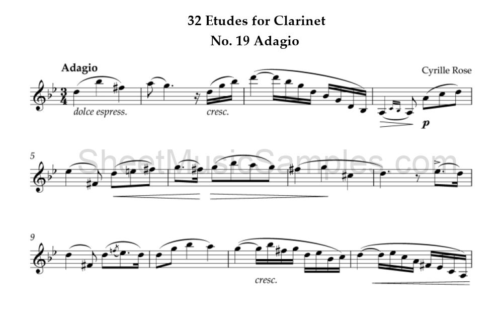 32 Etudes for Clarinet - No. 19 Adagio