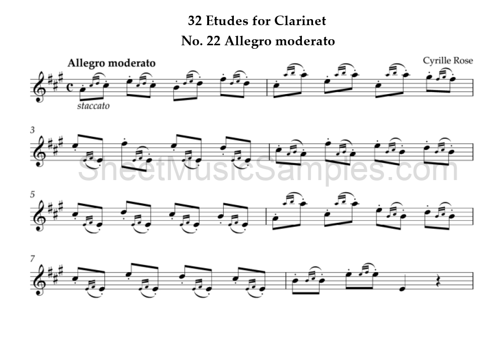 32 Etudes for Clarinet - No. 22 Allegro moderato