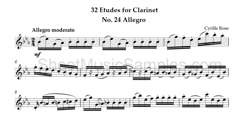 32 Etudes for Clarinet - No. 24 Allegro