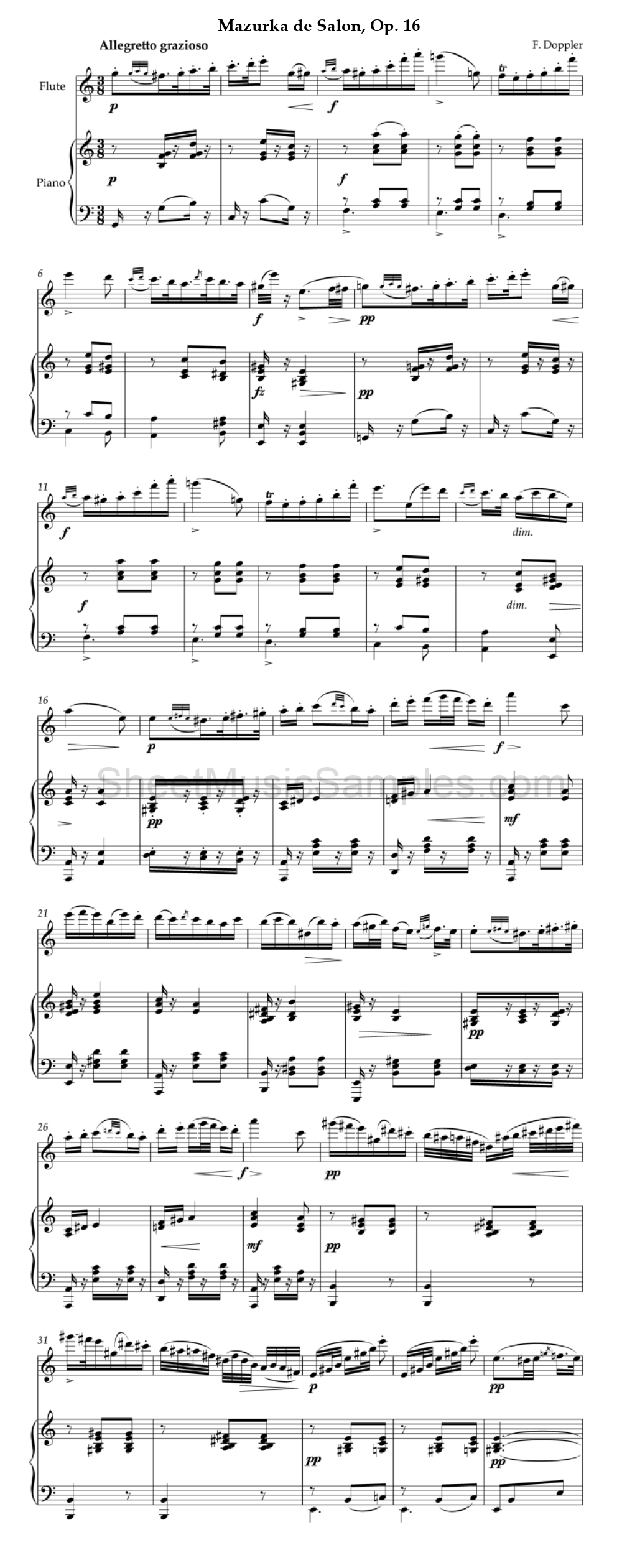 Mazurka de Salon, Op. 16