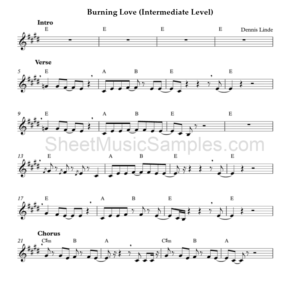 Burning Love (Intermediate Level)