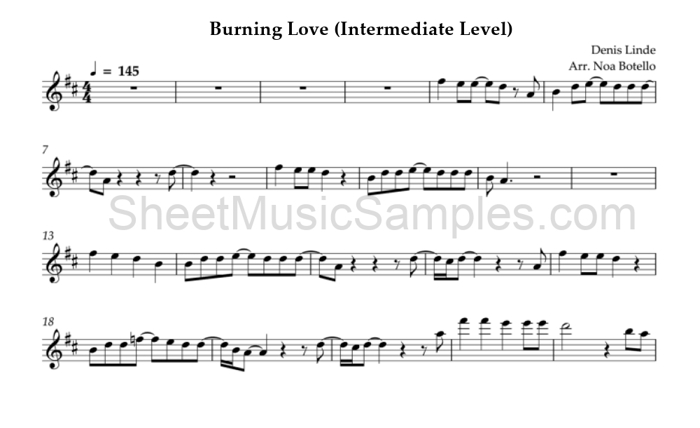 Burning Love (Intermediate Level)