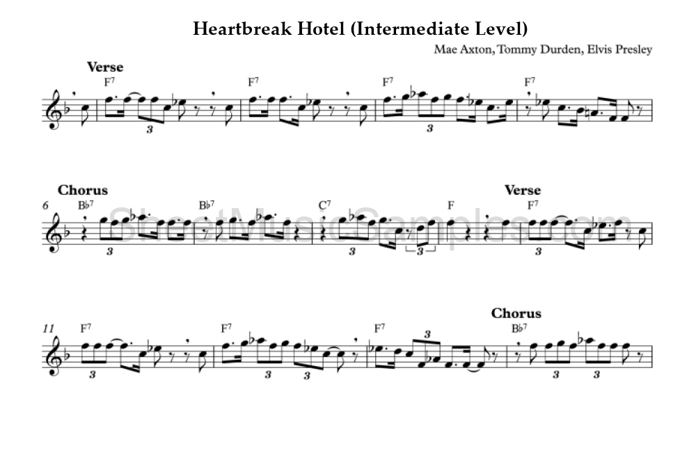 Heartbreak Hotel (Intermediate Level)