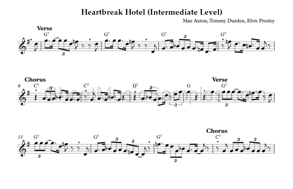 Heartbreak Hotel (Intermediate Level)