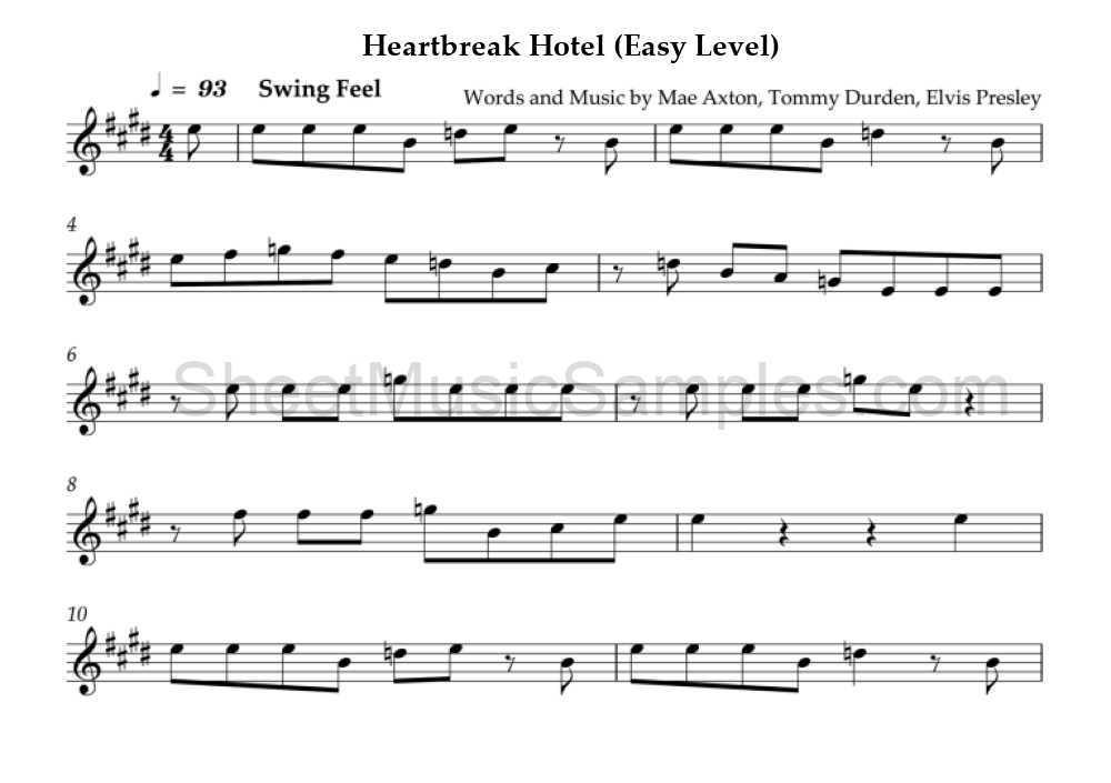 Heartbreak Hotel (Easy Level)