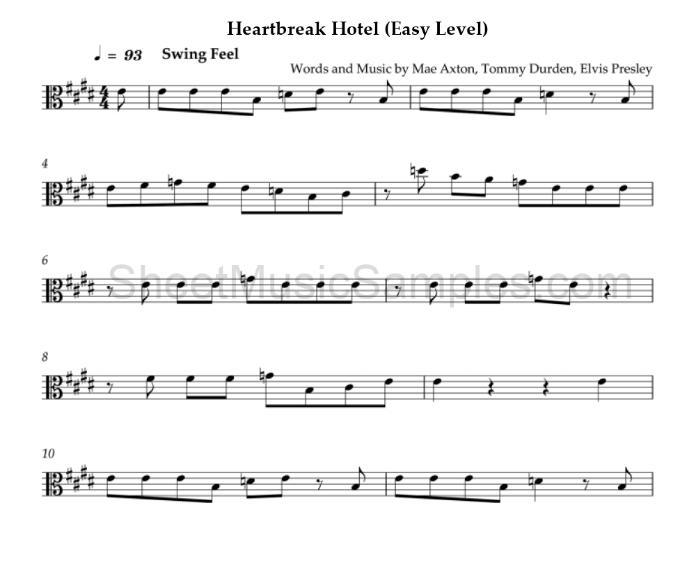 Heartbreak Hotel (Easy Level)