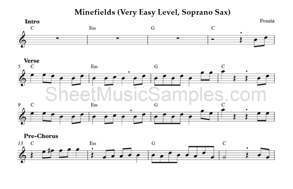 Minefields (Very Easy Level, Soprano Sax)