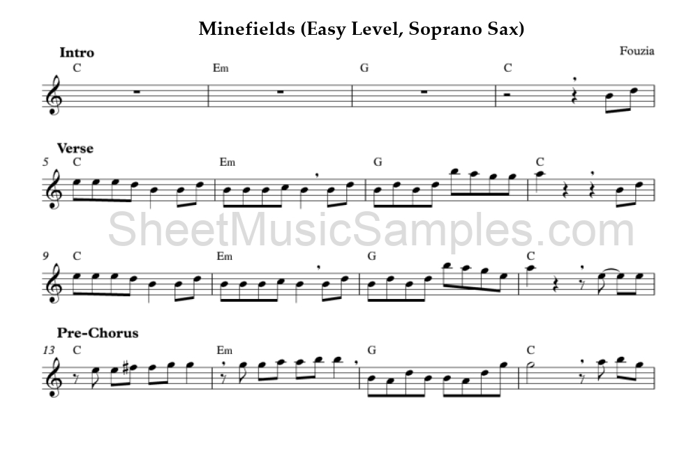 Minefields (Easy Level, Soprano Sax)