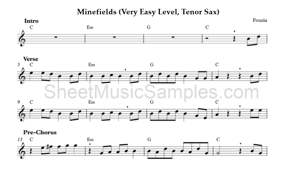 Minefields (Very Easy Level, Tenor Sax)