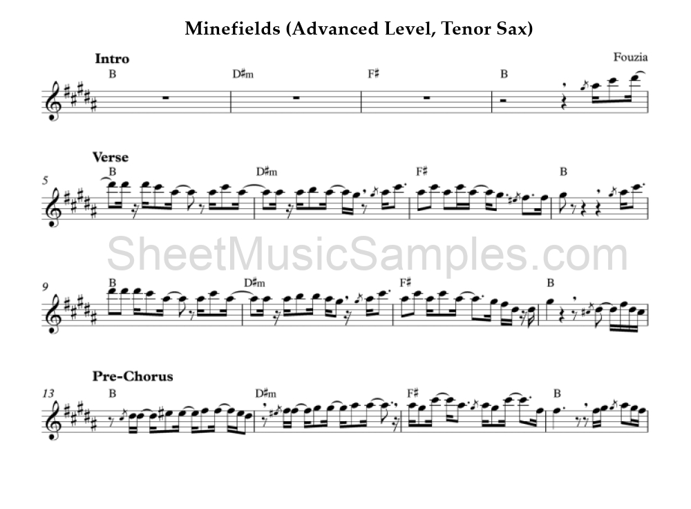 Minefields (Advanced Level, Tenor Sax)