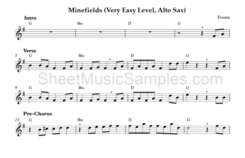 Minefields (Very Easy Level, Alto Sax)