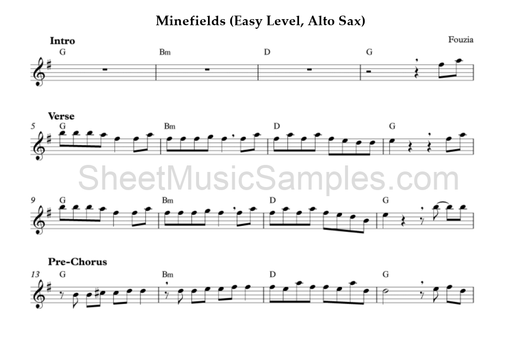 Minefields (Easy Level, Alto Sax)