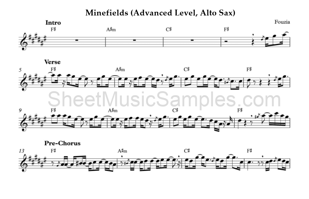 Minefields (Advanced Level, Alto Sax)