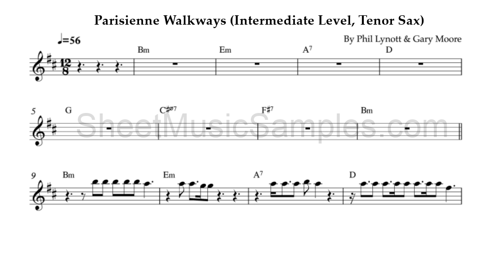 Parisienne Walkways (Intermediate Level, Tenor Sax)