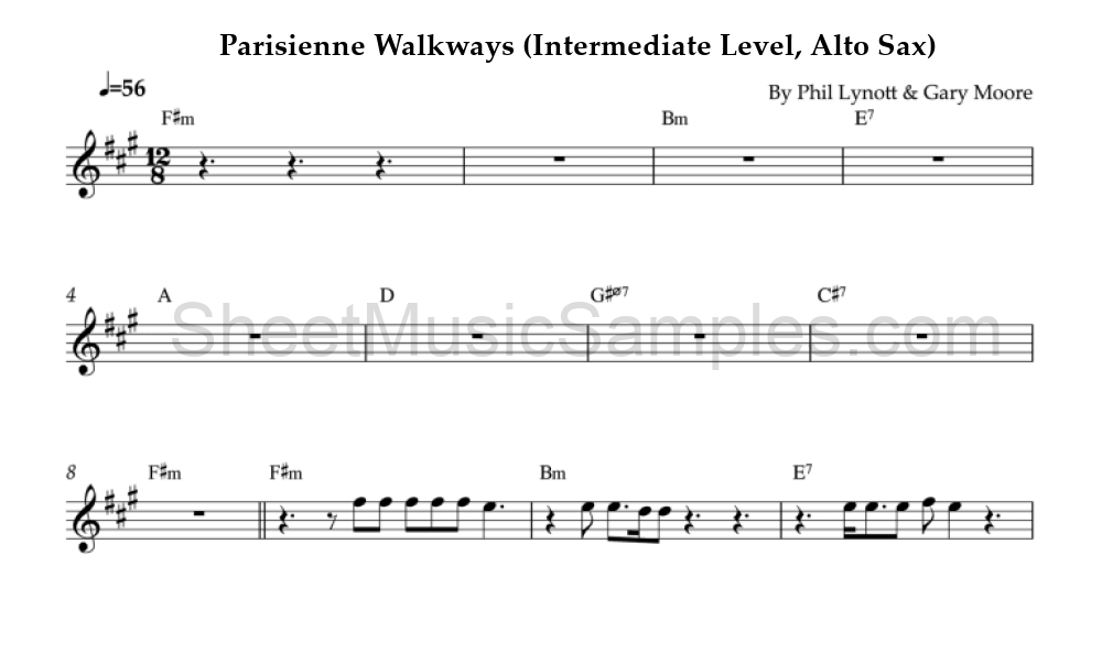 Parisienne Walkways (Intermediate Level, Alto Sax)