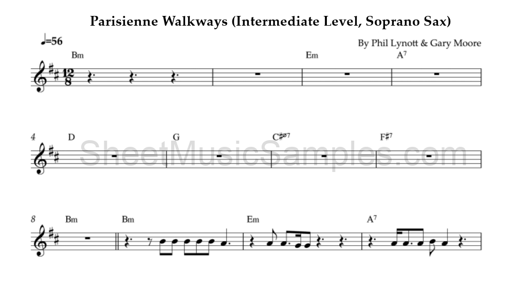 Parisienne Walkways (Intermediate Level, Soprano Sax)