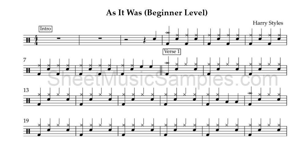 As It Was (Beginner Level)