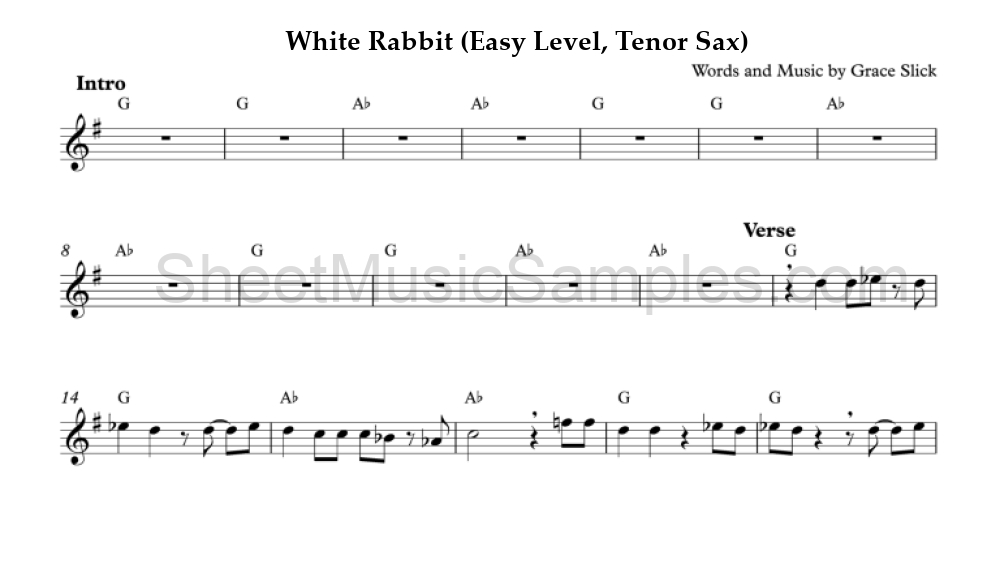 White Rabbit (Easy Level, Tenor Sax)