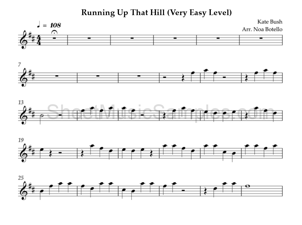 Running Up That Hill (Very Easy Level)