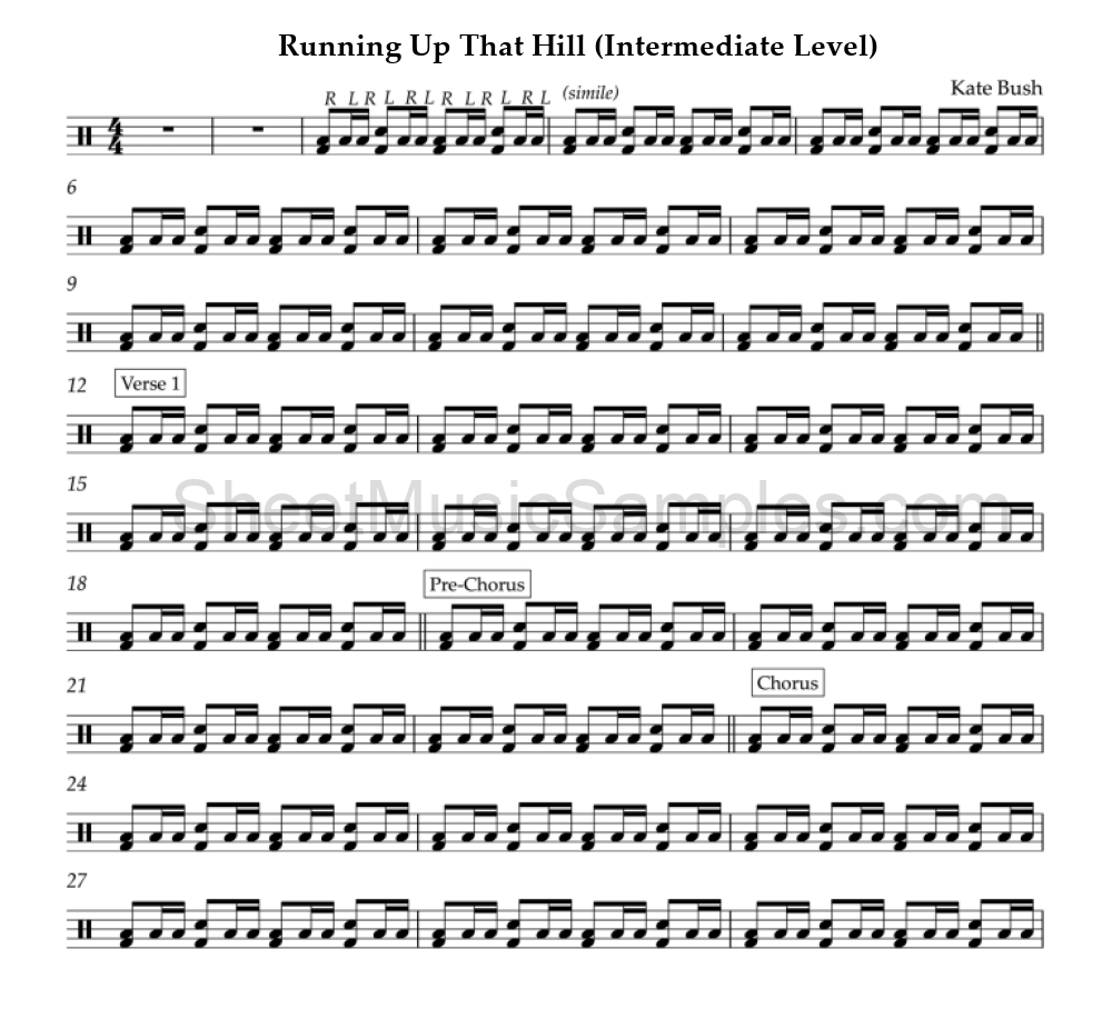 Running Up That Hill (Intermediate Level)