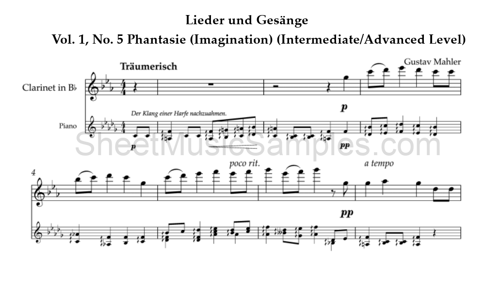 Lieder und Gesänge - Vol. 1, No. 5 Phantasie (Imagination) (Intermediate/Advanced Level)