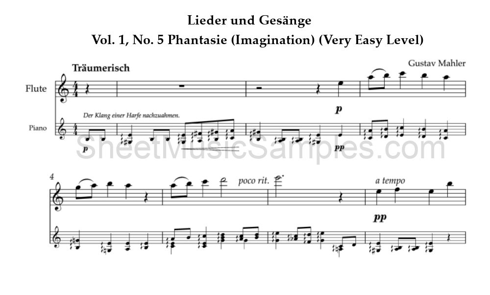 Lieder und Gesänge - Vol. 1, No. 5 Phantasie (Imagination) (Very Easy Level)