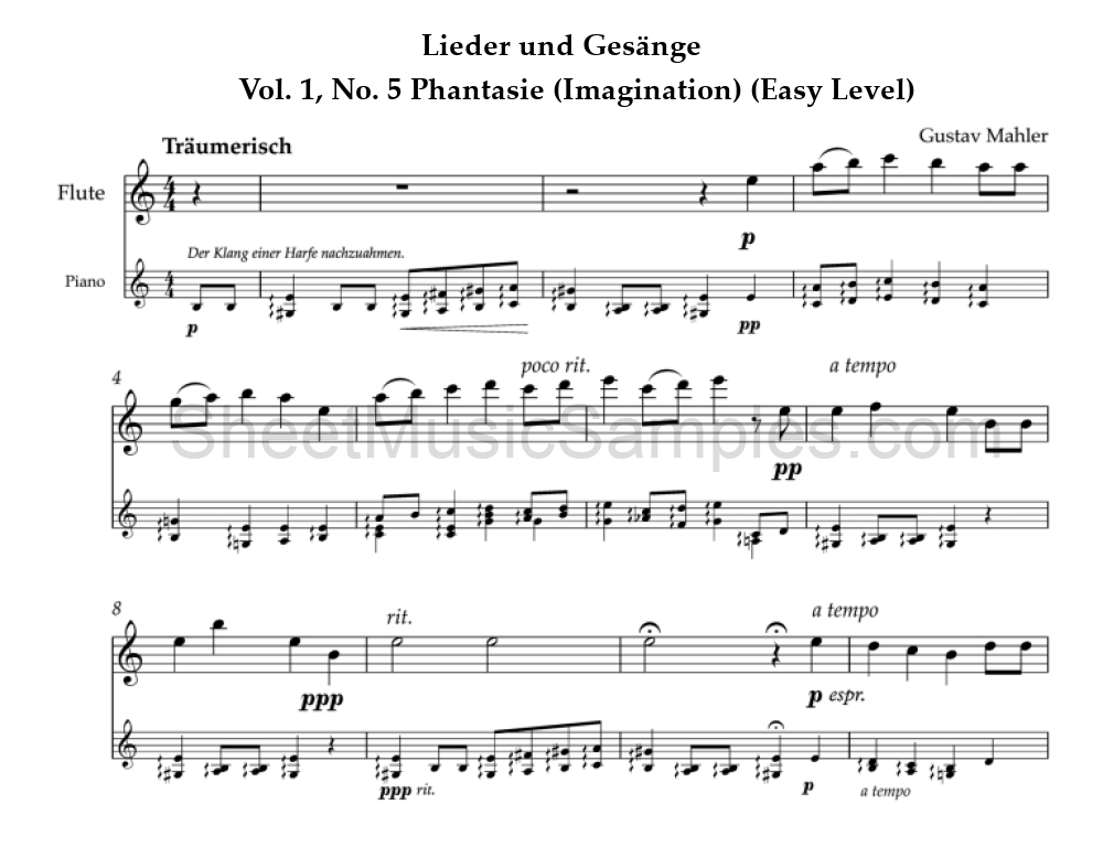 Lieder und Gesänge - Vol. 1, No. 5 Phantasie (Imagination) (Easy Level)