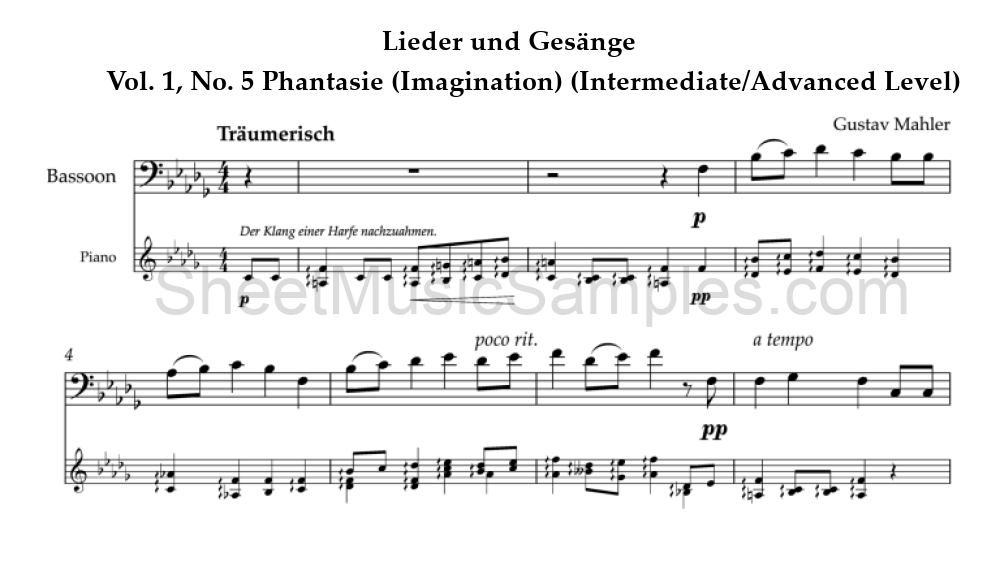 Lieder und Gesänge - Vol. 1, No. 5 Phantasie (Imagination) (Intermediate/Advanced Level)