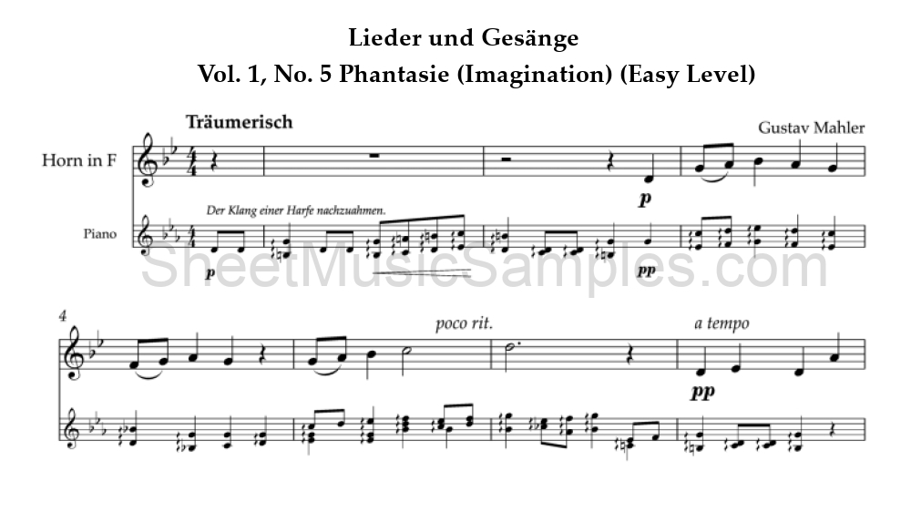 Lieder und Gesänge - Vol. 1, No. 5 Phantasie (Imagination) (Easy Level)