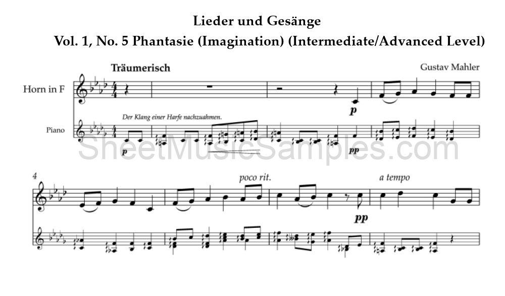 Lieder und Gesänge - Vol. 1, No. 5 Phantasie (Imagination) (Intermediate/Advanced Level)