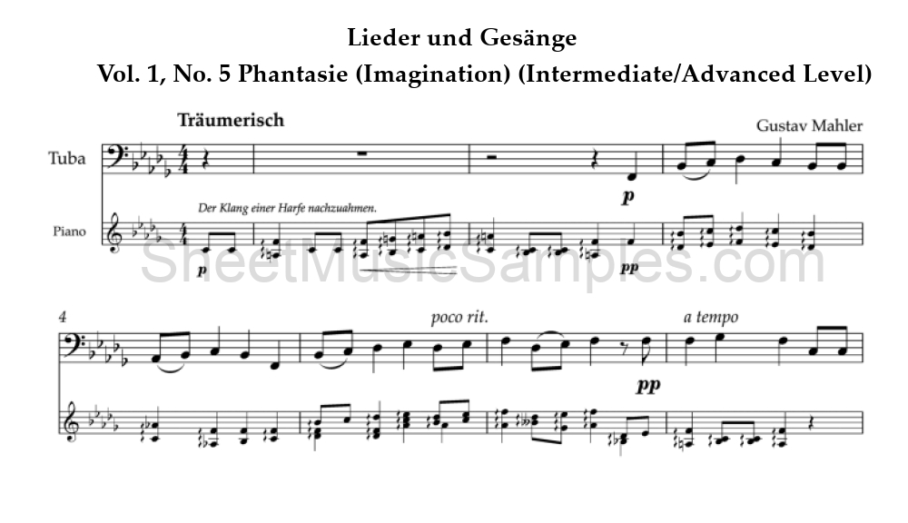 Lieder und Gesänge - Vol. 1, No. 5 Phantasie (Imagination) (Intermediate/Advanced Level)