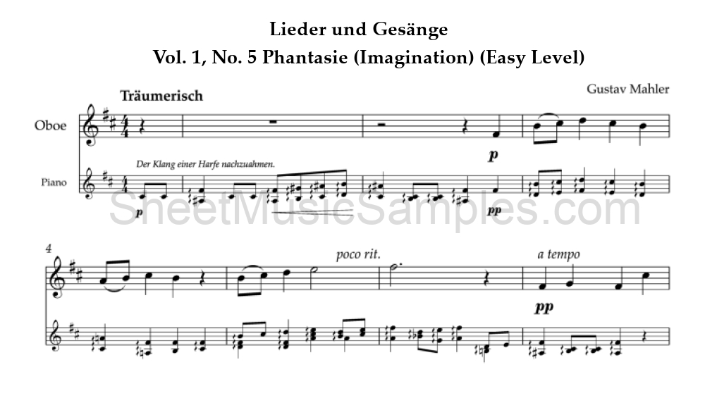 Lieder und Gesänge - Vol. 1, No. 5 Phantasie (Imagination) (Easy Level)