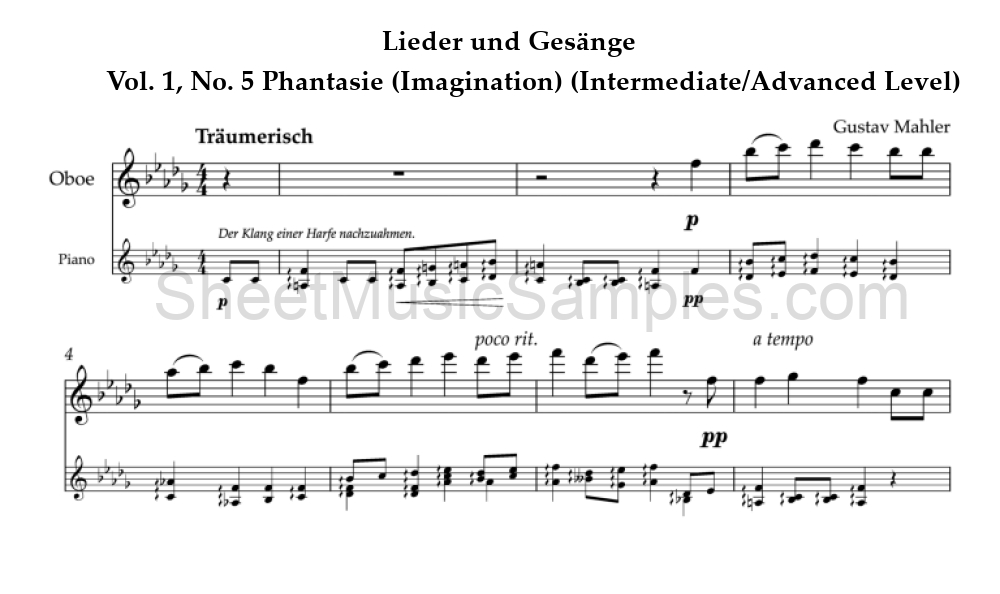 Lieder und Gesänge - Vol. 1, No. 5 Phantasie (Imagination) (Intermediate/Advanced Level)