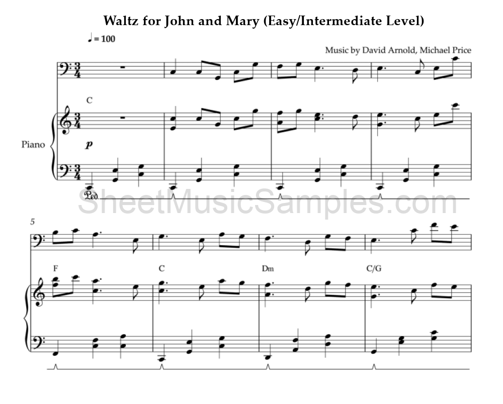 Waltz for John and Mary (Easy/Intermediate Level)