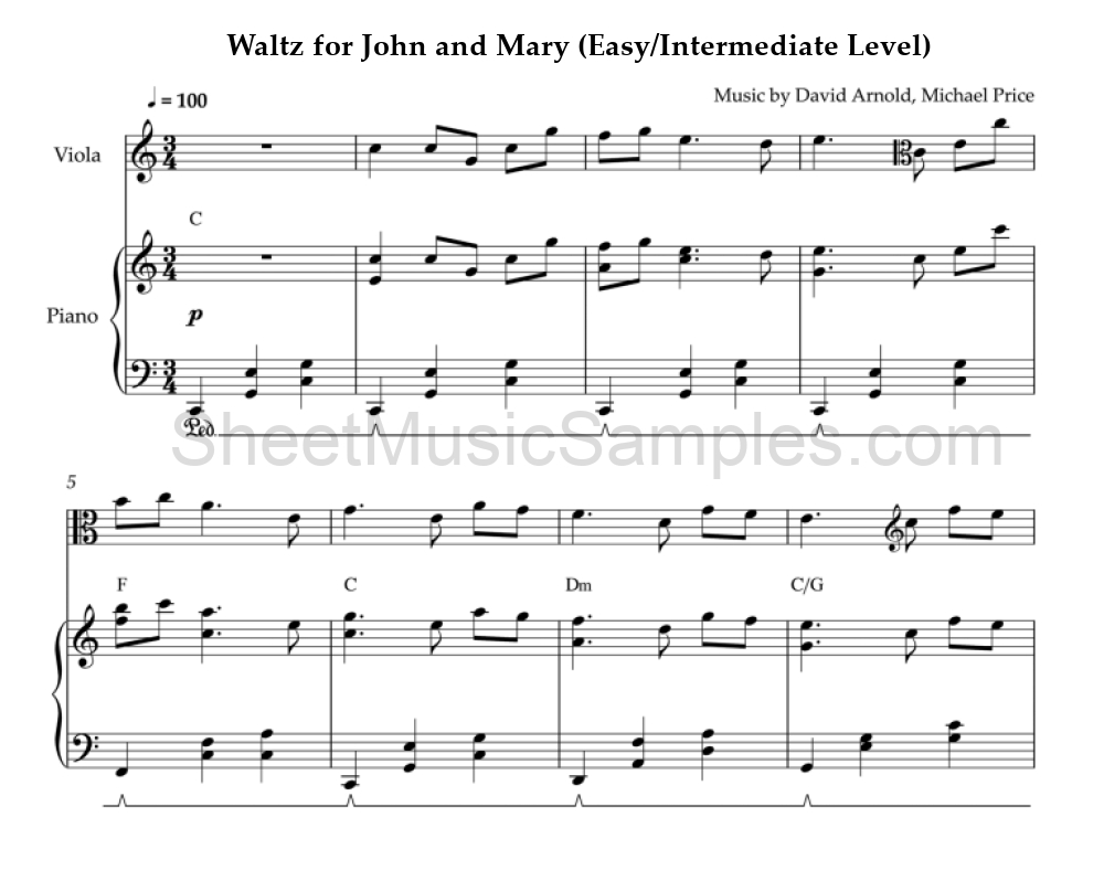 Waltz for John and Mary (Easy/Intermediate Level)