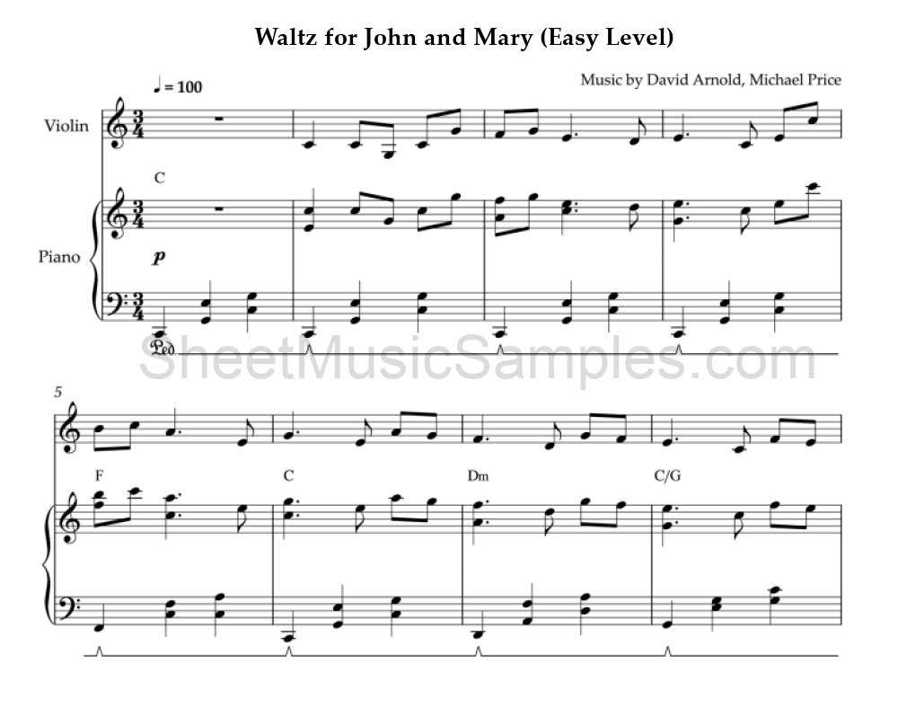 Waltz for John and Mary (Easy Level)