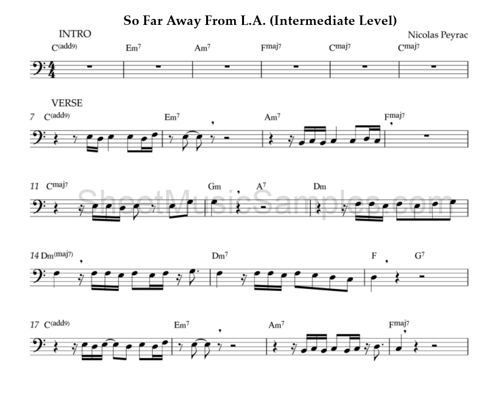 So Far Away From L.A. (Intermediate Level)